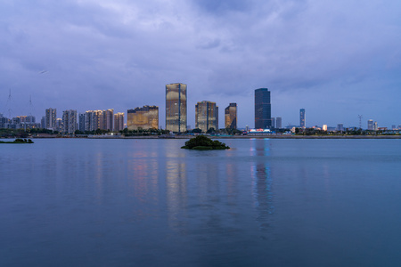 厦门海沧湖水秀公园夜景