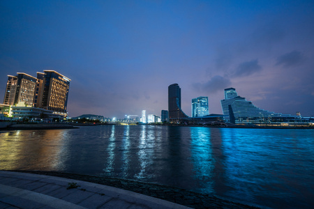 厦门海沧湖水秀公园夜景