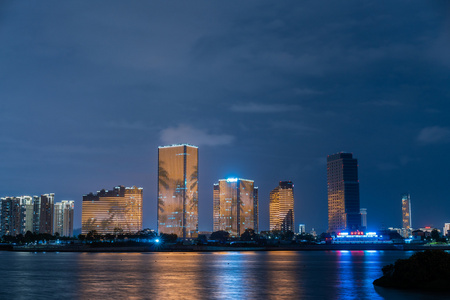 厦门海沧湖水秀公园夜景