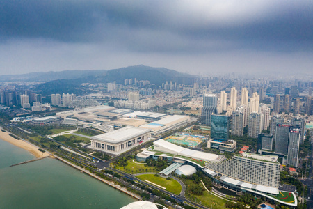 鸟瞰厦门全景