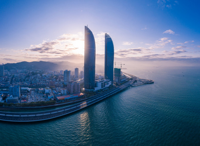 双子桥鸟瞰厦门全貌照片