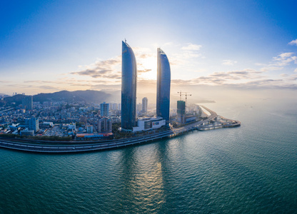 鸟瞰厦门全貌照片