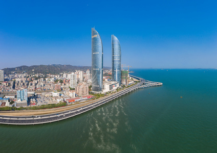 鸟瞰厦门全貌照片