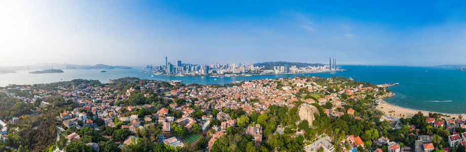 鸟瞰厦门全貌照片