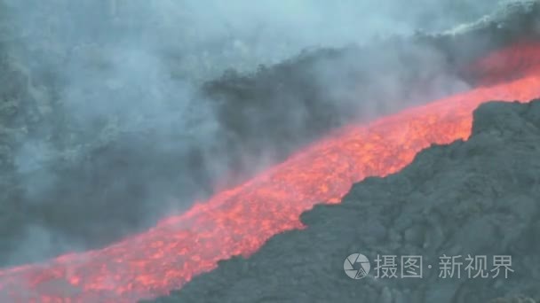 火山熔岩通道视频