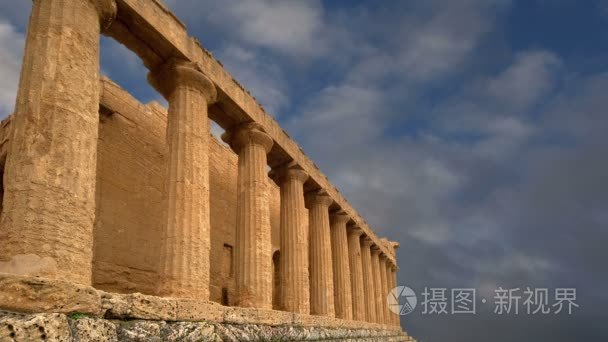 古希腊神庙的康科迪亚 公元前五至第六世纪 寺庙 阿格里琴托 西西里谷视频
