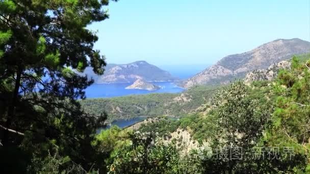 地中海土耳其的海岸线景观视频