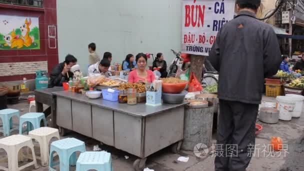 在越南的街头食品视频