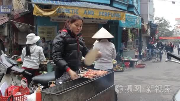 在越南的街头食品视频