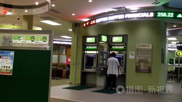 女人在里面 Td 银行的 Atm 机取款