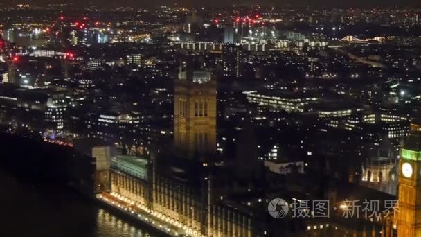 伦敦金融城在晚上视频