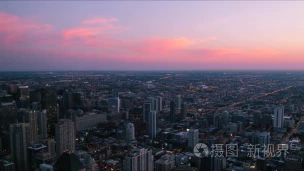 芝加哥的空中城市景观观视频