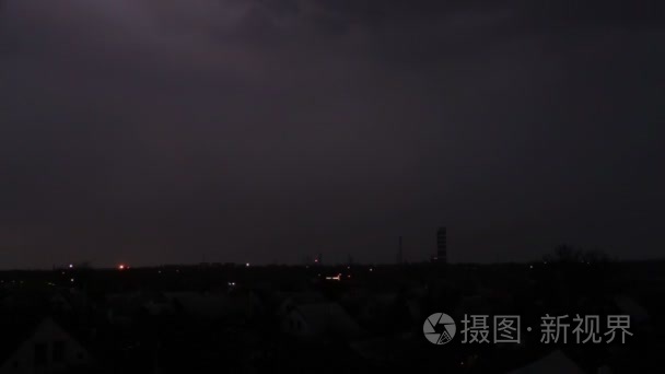 闪电和雷雨夜视频