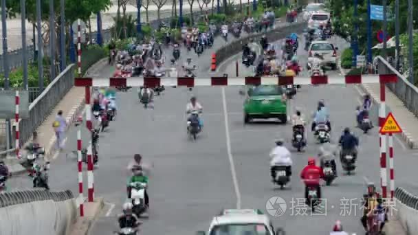 在胡志明市忙区交通视频