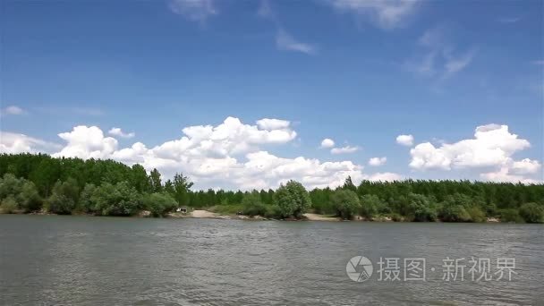 河岸景观视频