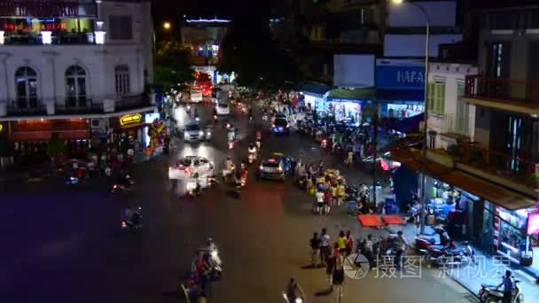 繁忙的街道的夜景视频