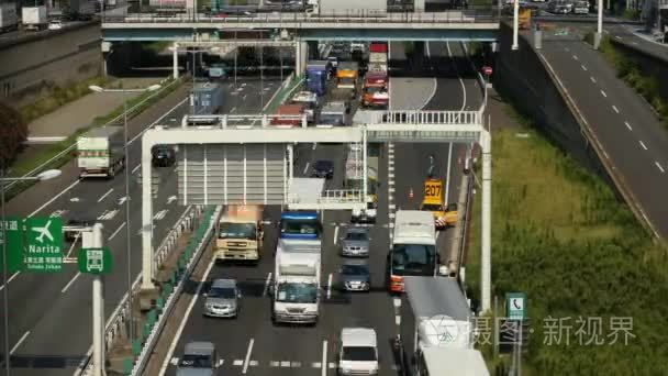 日本高速公路上交通繁忙视频