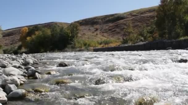 纯净水在山中的小溪视频
