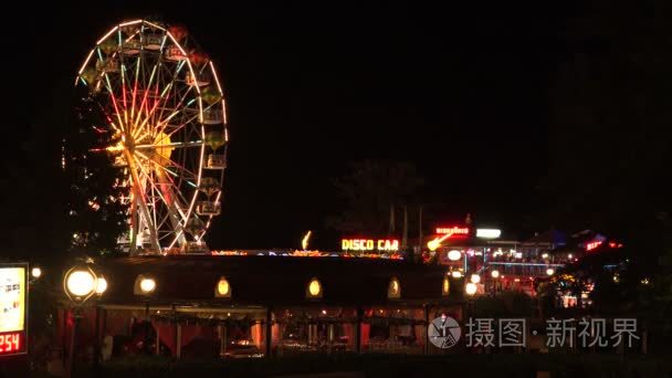 棕榈树对抗蓝天。 夏季背景视频