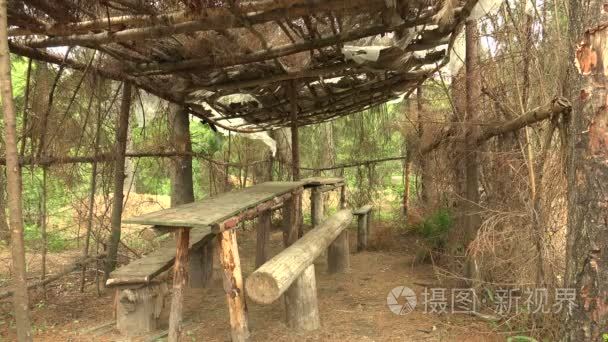 军事地球屋和在森林里的小屋视频