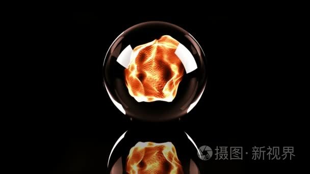 玻璃球体与火热的球里面视频