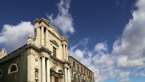 卡塔尼亚天主教教会。意大利南部西西里岛