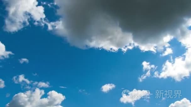 动人的蓝蓝的天空云朵视频