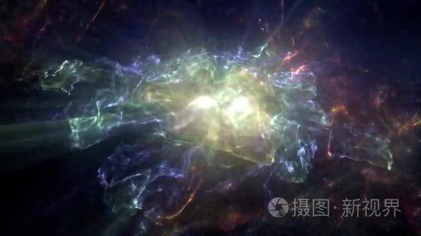 发光的宇宙星空间的壮观景色视频