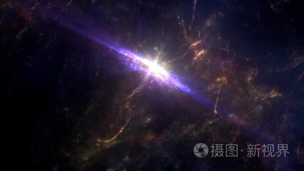 发光的宇宙星空间的壮观景色视频