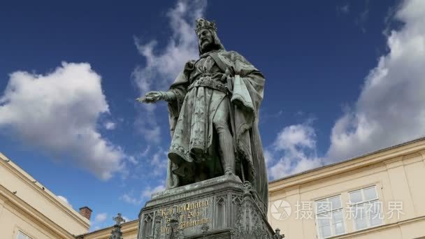 statue on the Charles Bridge in Prague,Czech Republic