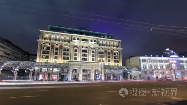 特维尔大街的莫斯科游戏中时光倒流 hyperlapse 的头