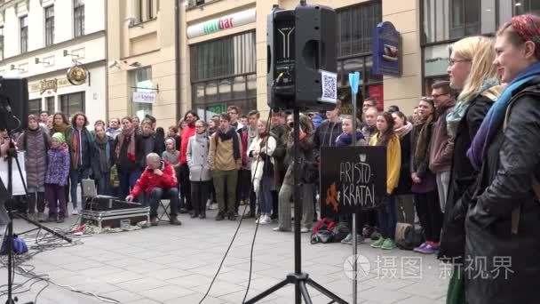 young musicians group sing and play popular music. 4K