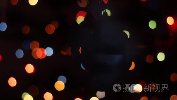 圣诞球旋转散景的背景视频