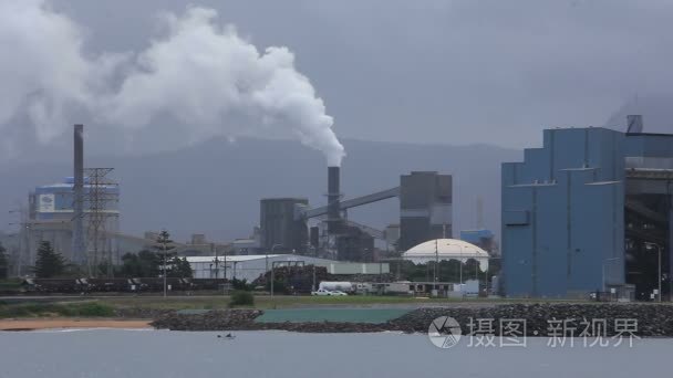 Industrial industry with smoke from chimney