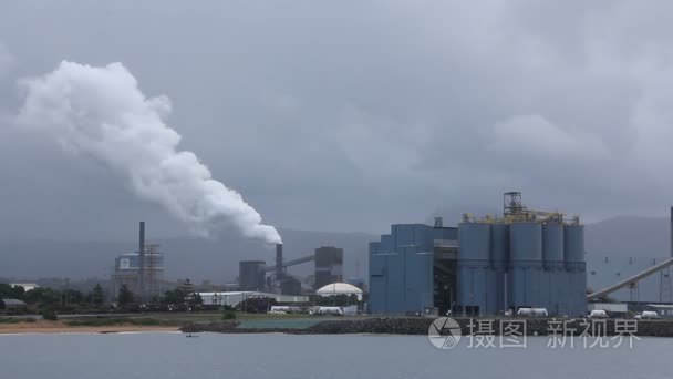 Industrial industry with smoke from chimney