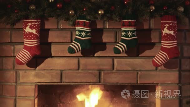 圣诞礼物的袜子视频