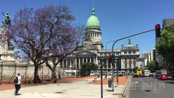阿根廷国会大厦街景视频