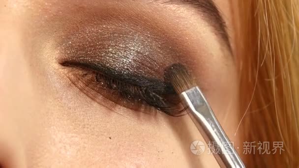 Beauty fashion. Eyelashes. Cosmetic Eyeshadow. close up