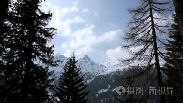 在阿尔卑斯山冬季风景视频