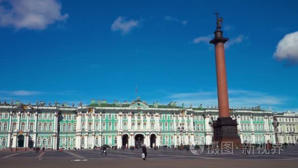 圣彼得堡或在俄罗斯圣彼得堡的冬宫广场