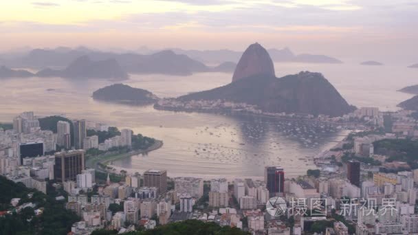 城市景观和里约热内卢海视频