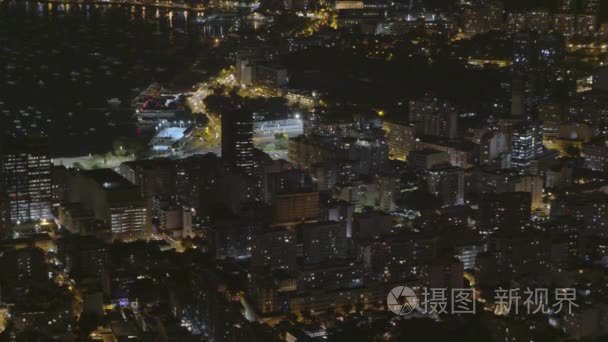 里约热内卢在夜间从上面视频