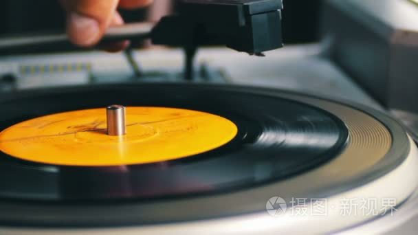 Old Vinyl Record Spinning