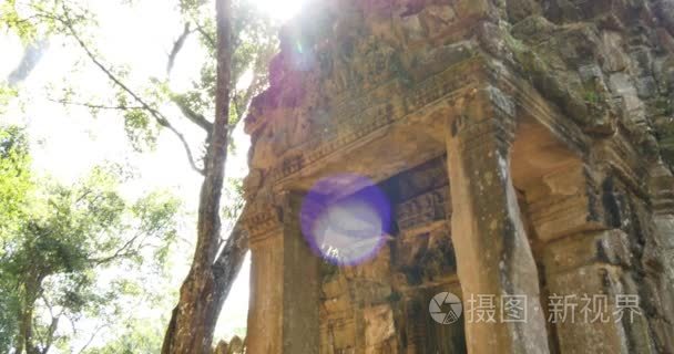 柬埔寨吴哥窟寺古遗址建筑圣剑视频