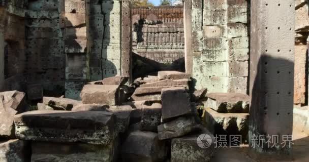 柬埔寨吴哥窟寺古遗址建筑圣剑视频