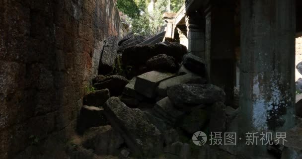 柬埔寨吴哥窟寺古遗址建筑圣剑视频