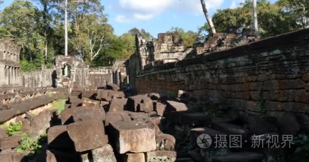 柬埔寨吴哥窟寺古遗址建筑圣剑视频