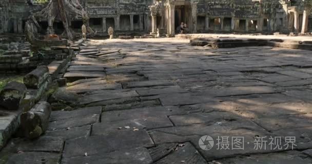 柬埔寨吴哥窟寺古遗址建筑圣剑视频