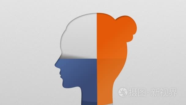 Two result shape of woman head for diagram  chart. presentation 