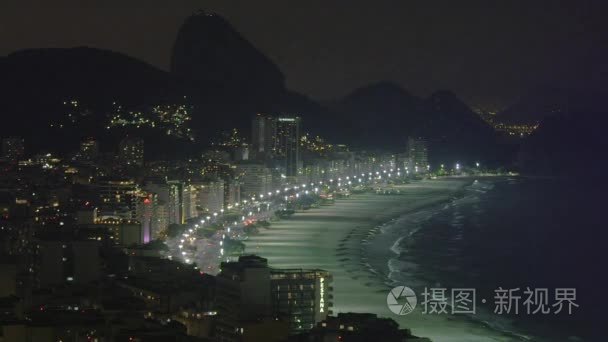 晚上在里约热内卢海岸线视频